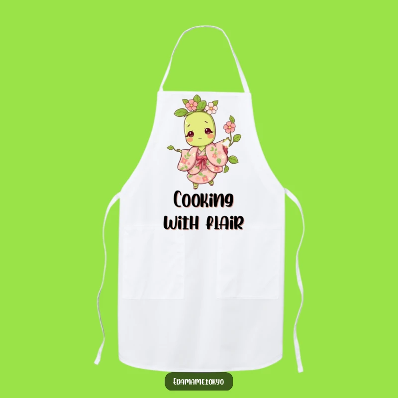 Funny Edamame Apron: Floral Kimono Twirl - Kitchen Gift