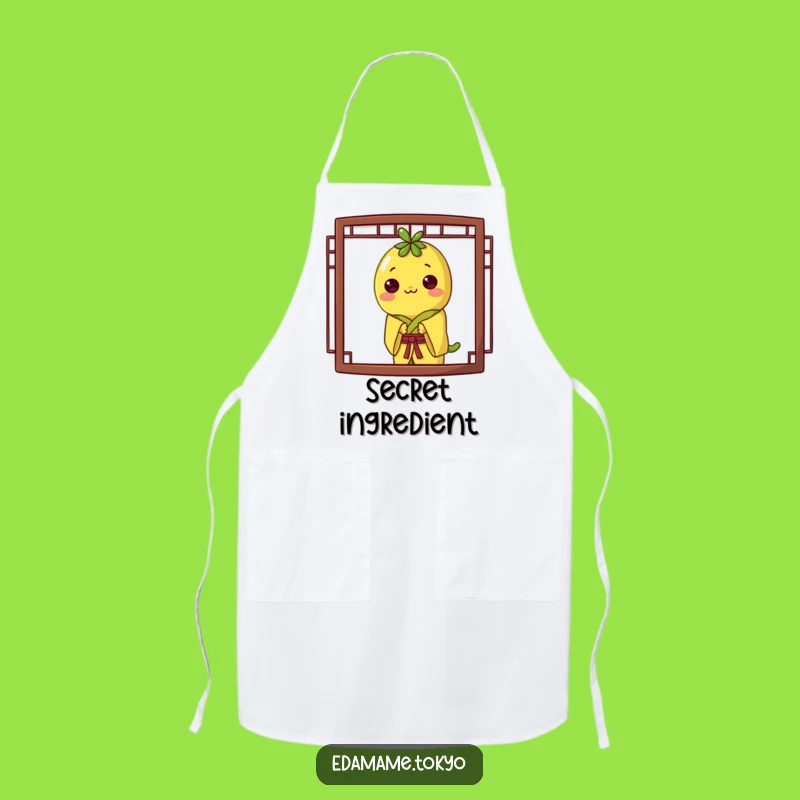 Funny Edamame Apron: Yellow Kimono Peek Kitchen Fun, Perfect Gift