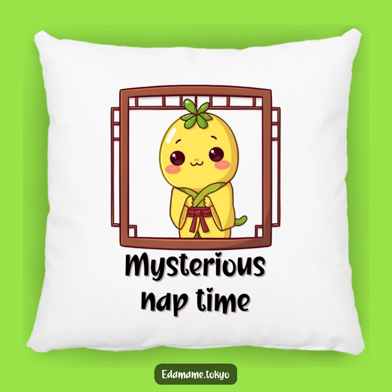 Funny Edamame Pillow: Yellow Kimono Peek, Cozy & Playful Cushion Gift