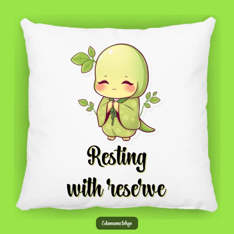 Funny Edamame Pillow: Green Kimono Bow, Elegant Comfort, Perfect Gift