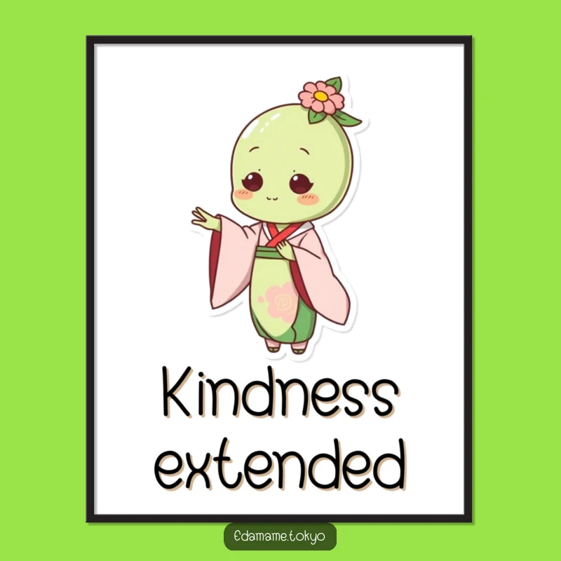 Funny Edamame Digital Art: Elegant Kimono Hand - Instant Gift