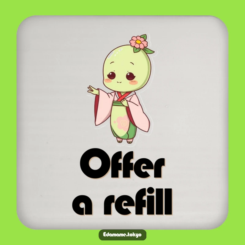 Funny Edamame Coaster: Elegant Kimono Hand - Drink Accessory Gift