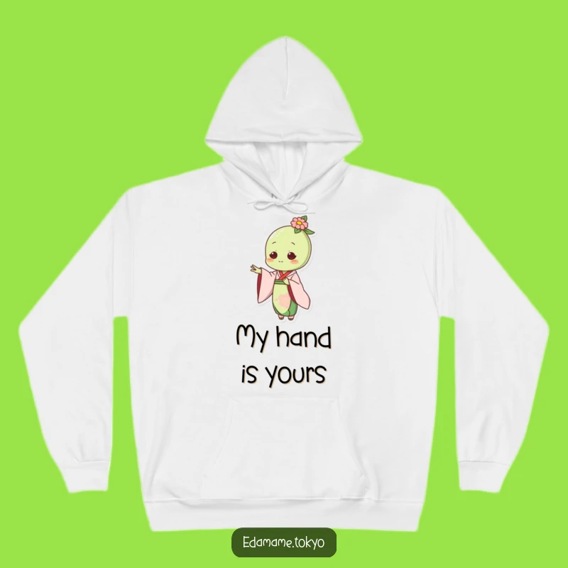 Cozy Funny Edamame Hoodie: Elegant Kimono Hand - Warm Gift