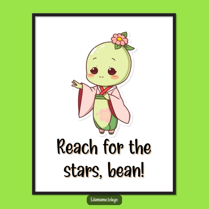 Free Printable Wall Art: Edamame in Elegant Kimono Offers Hand Funny Downloadable Decor