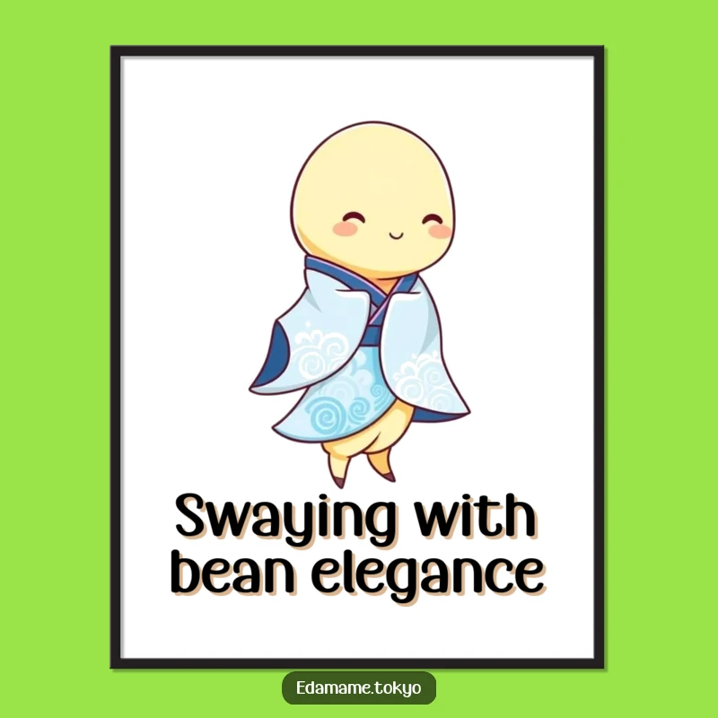 Funny Free Printable Wall Art: Swaying Edamame Kimono for Serene Home Decor