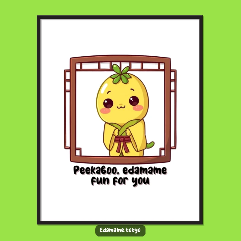 Funny Free Printable Wall Art: Peeking Edamame - Whimsical Downloadable Decor