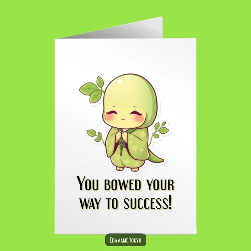 Free Printable Congrats Card: Bowing Edamame - Sophisticated Downloadable Gift