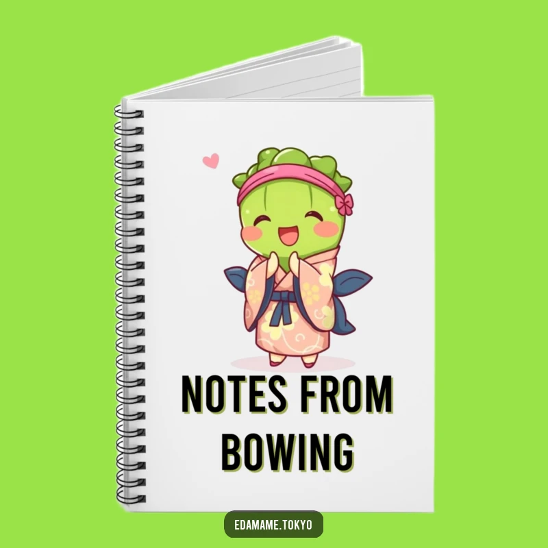 Funny Edamame Notebook: Vibrant Kimono Bow - Journal Gift