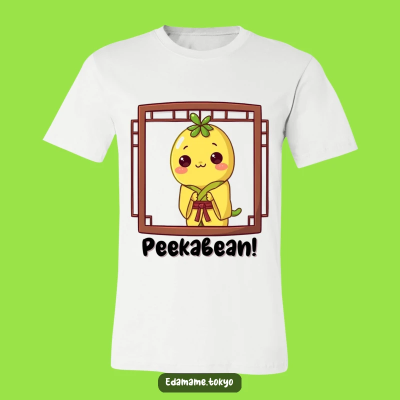 Funny Edamame Kimono T-Shirt: Yellow Peek-a-Boo Design, Perfect Fun Gift