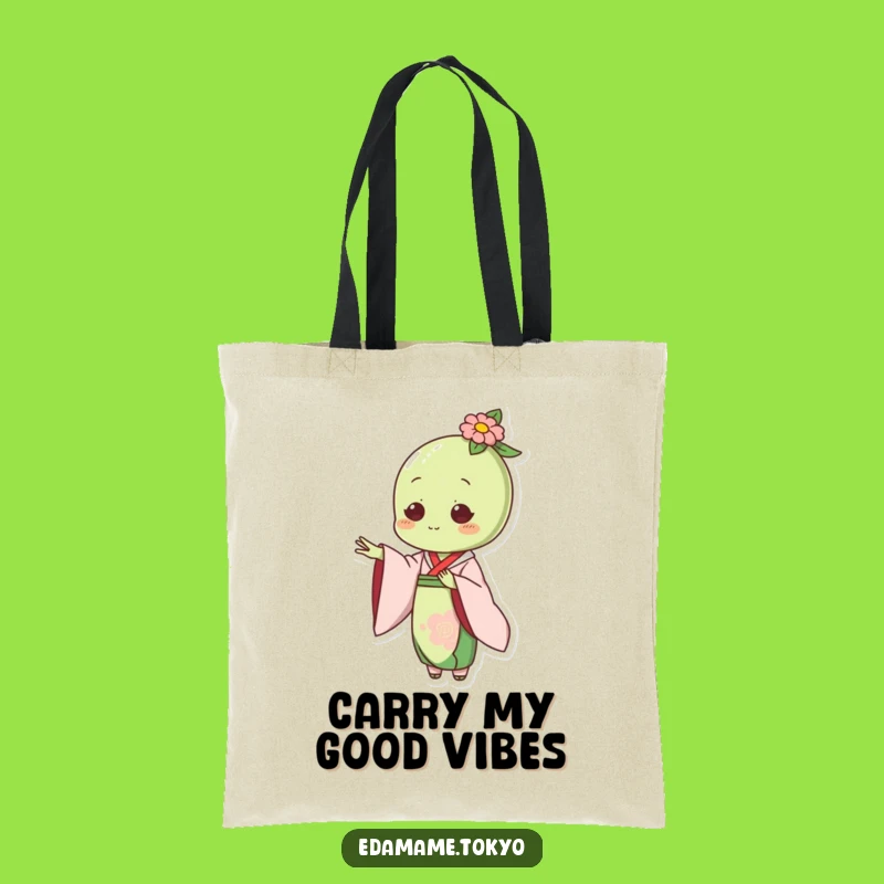 Funny Edamame Tote Bag: Elegant Kimono Hand - Chic Gift