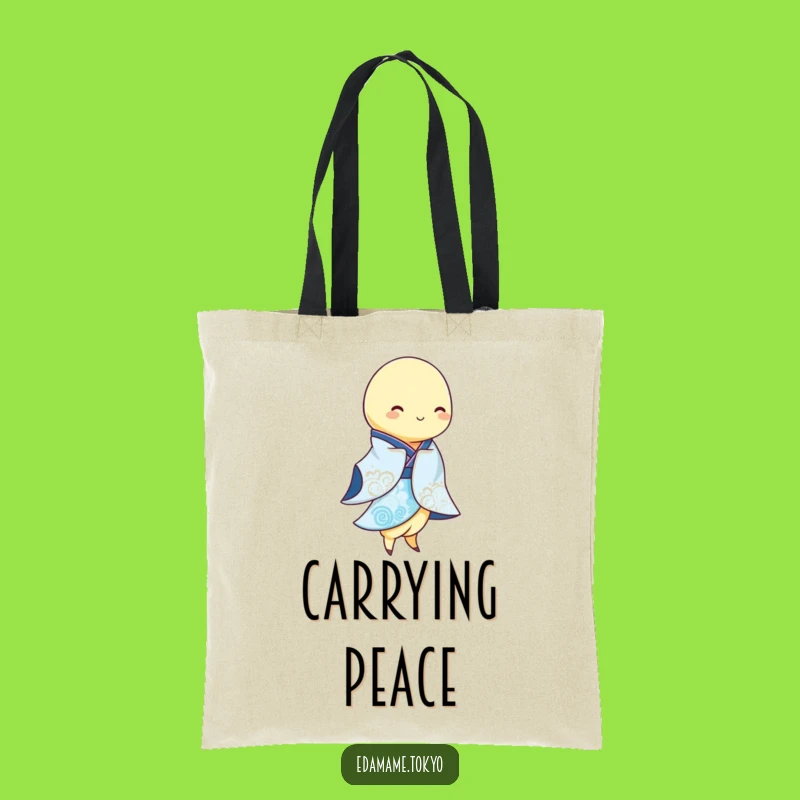 Funny Edamame Kimono Tote Bag - Carry Your Calm, Hilarious Gift!